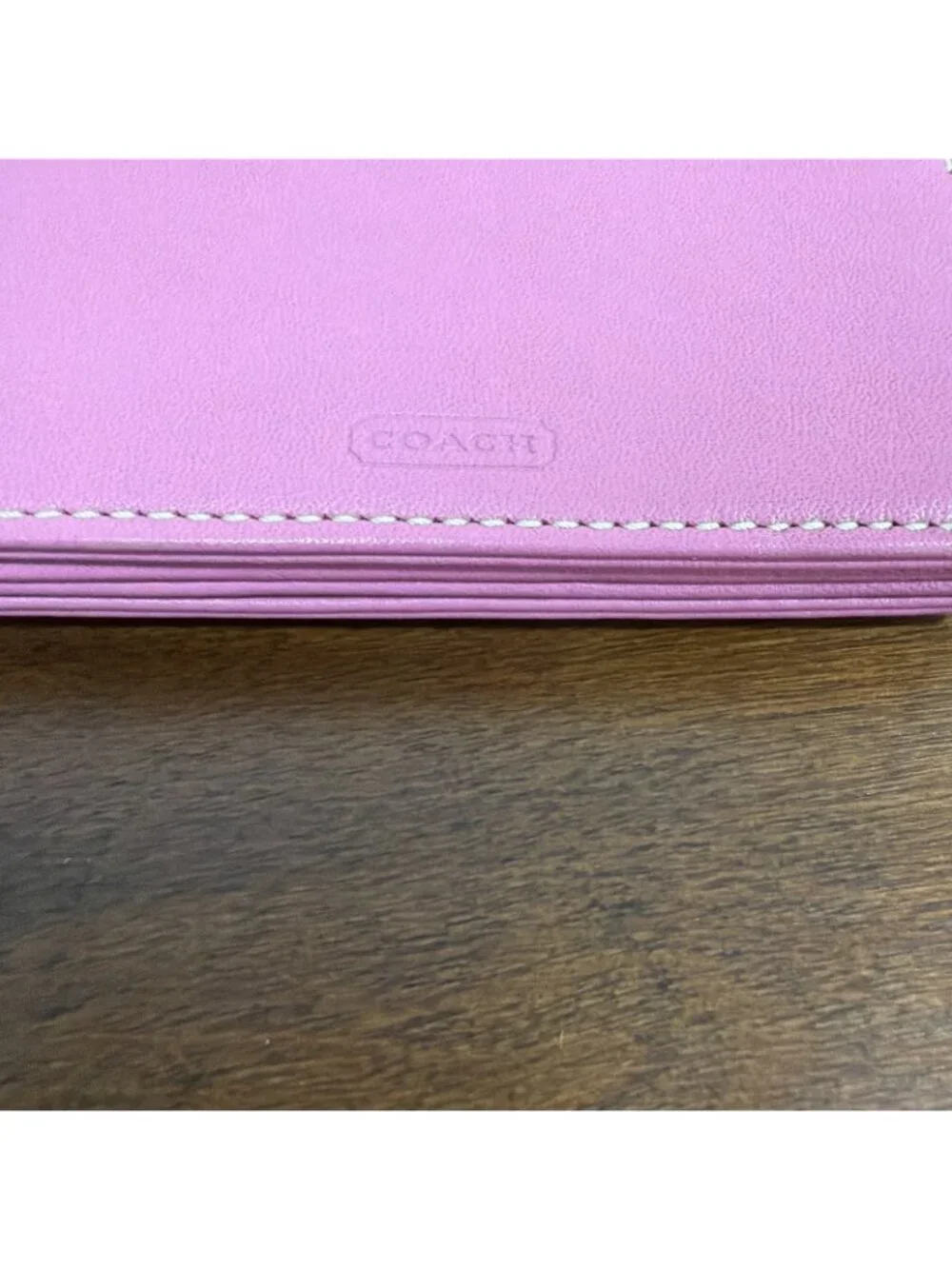 Coach Y2K Embossed 1941 Accordion Multi Card Case Pink Leather Wallet 8889 EUC - Picture 4 of 6